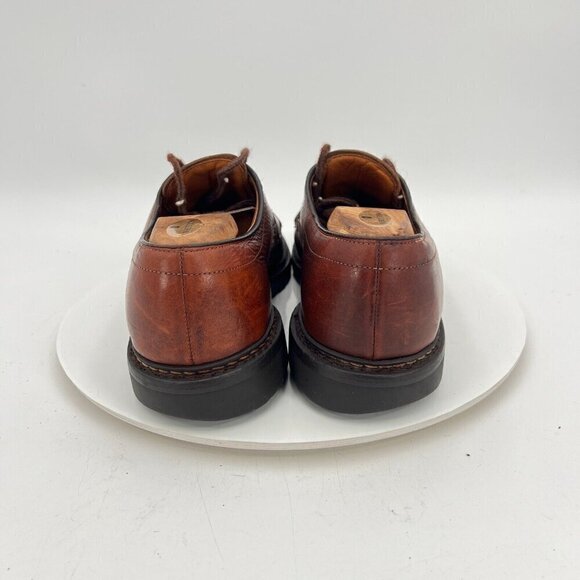 Allen Edmonds Mapleton Men Size 8.5D Brown Leather Bicycle Toe Derby Dress Shoes - Picture 6 of 14